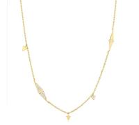 ANIA HAIE Collier pour femme en argent sterling 925, serti de 28 zircons, taille : 40 cm + rallonge de 5 cm, emballage cadeau inclus, 40+5 cm, Argent sterling, Zircone cubique