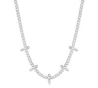 ANIA HAIE Collier pour femme en argent sterling 925, serti de 5 zircons, taille : 40 cm + rallonge de 5 cm, emballage cadeau inclus