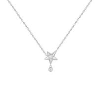 ANIA HAIE Collier pour femme Melodic Poet Sparkling Star Drop, en argent sterling, pendentif en forme d'étoile serti de zircones, longueur 40 cm + rallonge de 5 cm, emballage cadeau inclus