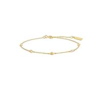 ANIA HAIE Melodic Poet Multi Rhombus Station Bracelet pour femme en argent sterling plaqué or 14 carats, serti d'un zircon et de 4 losanges dorés, longueur 16,5 cm + rallonge de 2 cm, emballage cadeau