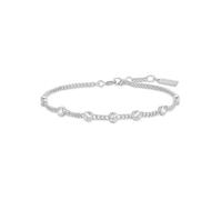 ANIA HAIE Melodic Poet Multi Station Bracelet pour femme en argent sterling serti de 7 zircones rondes, longueur 16,5 cm + rallonge de 2 cm, emballage cadeau inclus