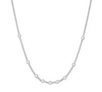 ANIA HAIE Melodic Poet Multi Station Collier pour femme en argent sterling avec 9 zircons ronds 40 cm + extension de 5 cm