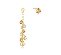 ANIA HAIE Melodic Poet Nano Gem Boucles d'oreilles pendantes en argent sterling plaqué or 14 carats, serties de zircones, de perles dorées et de pierres colorées en forme de goutte, longueur 60 mm