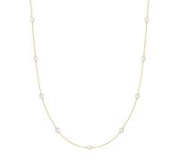 ANIA HAIE Miss Dainty Collier en argent sterling 925 plaqué or 14 carats orné de 9 perles de coquillage Longueur : 40,5 cm + 5 cm d'extension Livré dans une boîte cadeau
