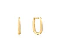 ANIA HAIE Sunshine Chaser Boucles d'oreilles créoles ovales en argent sterling 925 plaqué or 14 carats Taille : 14 x 1,3-2,6 mm Emballage cadeau inclus