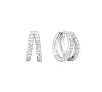 ANIA HAIE Sunshine Chaser Boucles d'oreilles créoles pour femme en argent sterling 925 serties de 44 zircones, dimensions : 8,5 x 3-7 mm, emballage cadeau inclus