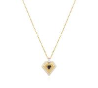 ANIA HAIE Sunshine Chaser Collier géométrique en argent sterling 925 plaqué or 14 carats avec pendentif orné de 29 zircones Longueur : 43 cm + rallonge de 5 cm, emballage cadeau inclus