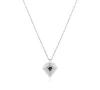 ANIA HAIE Sunshine Chaser Collier géométrique pour femme en argent sterling 925, pendentif orné de 29 zircons, longueur : 43 cm + rallonge de 5 cm, emballage cadeau inclus