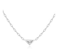 ANIA HAIE Sunshine Chaser Collier triangle pour femme en argent sterling, pendentif serti d'un zircon, longueur 40 cm + rallonge de 5 cm, emballage cadeau inclus