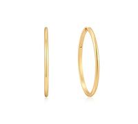 ANIA HAIE Sunshine Chaser Plain Oversized Hoops Créoles pour femme en argent sterling 925 plaqué or 14 carats Dimensions : 33,5 x 2,1 mm avec emballage cadeau