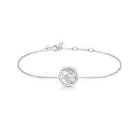 ANIA HAIE SUNSHINE CHASER Shiny Sun Stars Bracelet pour femme en argent sterling 925 serti de 38 zircones et d'une nacre, longueur : 16,5 cm + rallonge de 2 cm, emballage cadeau inclus, 16,5 + 2 cm