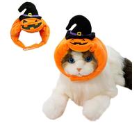 ANIAC Costume de citrouille d'Halloween pour chien et chat - Vêtements amusants pour chiots et petits chiens - Accessoires de fête pour animal domestique - Chapeau orange, taille unique