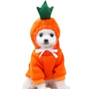 ANIAC Vêtements amusants pour petit chien, chat et carotte - Manteau chaud avec capuche en forme de fruit - Pull d'automne et chat - Costume d'Halloween pour Pâques - Carotte (orange, taille XXL)