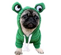 ANIAC Vêtements amusants pour petit chien, chat ou fille, chiot mâle - Manteau chaud avec capuche pour l'automne et le chat - Costume d'Halloween pour chien, grenouille (vert, taille XXL)