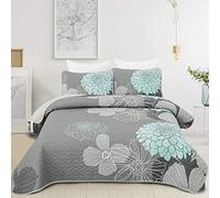 Anibedding Parure de lit 3 pièces élégante à Motif Floral de Style bohème avec 2 taies d'oreiller, Douce et légère pour Adultes (Vert, 264,2 x 228,6 cm)