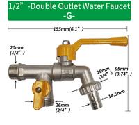ANICES-Connecteur précieux pour eau IBC,adaptateur 1/2 en effet,remplacement 2 voies 1 voie,tuyau d'arrosage,d'argile,robinet en métal,raccord de joint,robinet à bille - Type G-1pcs