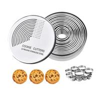 Anicy 12 PCS Emporte Piece Rond - Emporte Piece Patisserie Inoxydable avec boîte de Rangement, Emporte Piece Biscuit pour Pâtisseries, Donuts, Fondants, Gâteaux