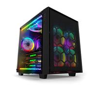 anidees Panneau Avant maillé AI Crystal Cube AR V3 Coque en Verre trempé à EATX/ATX Boîtier pour PC, avec 5 Ventilateurs PWM RGB / 2 Bandes de LED - Noir