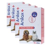 Anidev Anilax+ - Aliment complémentaire pour Le Transit des Chats et Chiens - Limite Les Boules de Poils - Favorise Le Transit Naturel - Malt, psyllium et levures - Tube 40 g (Lot de 4)