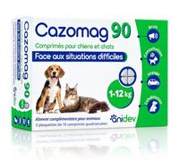 Anidev Cazomag 90 - Complément Apaisant Chien Chat - 30 Comprimés Appétents | Ingrédients Naturels pour Favoriser le Calme - Soutien en Périodes Difficiles : Voyage, Solitude, Cohabitation, Déménagement