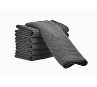 Aniease Lot de 3 torchons de Cuisine en Microfibre Super absorbants à séchage Rapide en Tissu gaufré (Gris, 30 x 30 cm)