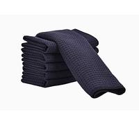Aniease Lot de 3 torchons de Cuisine en Microfibre Super absorbants à séchage Rapide en Tissu gaufré (Noir, 30 x 30 cm)