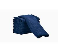 Aniease Lot de 6 torchons de Cuisine en Microfibre Super absorbants à séchage Rapide - Tissage gaufré - Serviettes de Nettoyage de Bar (Bleu Marine, 30 cm x 30 cm)