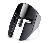 ANIEJUFI Bague en acier inoxydable - Casque de chevalier spartiate - Masque de guerrier grec, viking nordique - Pour homme et femme, Métal, Aucune pierre précieuse