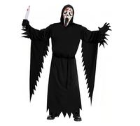 Aniepaa Halloween Scream Deguisement, Ghostface Costume, Effrayant Costume Halloween Adulte, Cape Scream Avec Masque Gants Poignard Plastique pour Halloweens Carnaval Bal Masqué Soirée Horreur
