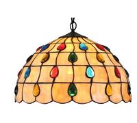 ANIFM 12 InchTiffany Style Pendant Light, Lampe en Verre de Couleur Faite à la Main Corps Mosaïque Perles colorées Lustre de Restaurant créatif rétro Comfortable Anniversary