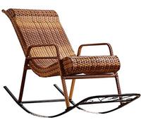 ANIFM Chaise à bascule légère, chaise en rotin naturel, chaise de salon élégante, chaise de balcon d'extérieur à bascule, respirante et fraîche, stable et durable, matériau de protection de