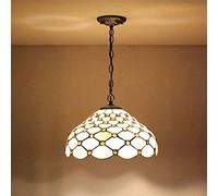 ANIFM Tiffany Style Lampes Suspendues Européenne Rétro Vitrail Lustre Jaune Romantique Creative Lampe Suspendue Chambre Salon Salle À Manger Véranda Couloir Balcon Lampes Cadeau 12 Pouces Comfortable