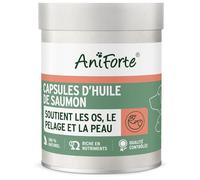 AniForte Huile de Saumon de Norvège 200 Capsules pour Chiens et Chats, Omega-3 acides Gras, Très Riche en Antioxydant, Beauté du Pelage, EPA DHA ALA, Barf Supplément