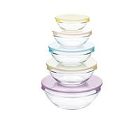 Anilar Lot de 5 boîtes de conservation rondes en verre avec couvercles