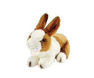Anima Peluche Lapin Blanc/Brun Couché 24cmL