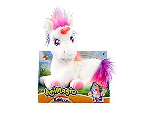 Animagic Goliath Rainbow, Ma Licorne Magique - Peluche Interactive - À Partir de 2 Ans - Effets Sonores et Lumineux - Jouet Éducatif pour Enfants - Peluche avec Fonctions
