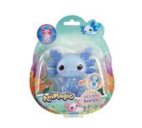 Animagic - Let’s Glo Axolotl - Animal de Compagnie Électronique & Lumineux - Bleu - pour Enfants dès 4 Ans - Jeu Sensoriel & Expérience Tactile - Corps Extensible - Flotte & Brille dans l’Eau