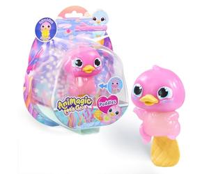 Animagic Let's Glo Ornithorynque Rose - Compagnon ASMR Aquatique Dès 4 Ans | S'étire s'écrase et s'illumine puis flotte dans l'eau - cœur caché magique - jouet interactif si adorable