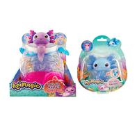 Animagic - Lot 1 Aquarium Axolotl Violet + 1 Axolotl Bleu - Animal de Compagnie Électronique & Lumineux - pour Enfants dès 4 Ans - Corps Extensible - Aquarium pour Transport des Axolotl
