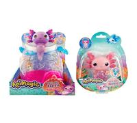 Animagic - Lot 1 Aquarium Axolotl Violet + 1 Axolotl Rose - Animal de Compagnie Électronique & Lumineux - pour Enfants dès 4 Ans - Corps Extensible - Aquarium pour Transport des Axolotl