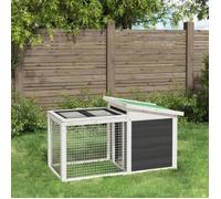 ""Animail'Cage Extérieur lapins Moderne - Clapier gris 100,5x54x55 cm bois de pin massif 8,75Kg, FR2023