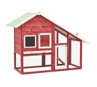 ""Animail'Cage Extérieur lapins Moderne - Clapier Rouge et blanc 140x63x120 cm Bois de sapin massif 18Kg, FR2023