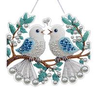 Animal 2D DIY PET Cristal Strass Art Pendentif Hibou Motif Double Face Suspendu Charme pour Décoration Murale Fenêtre