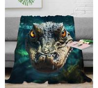 Animal 3D Imprimé Plaid Motif Crocodile Microfibre Décoration Maison Canapé Lit Couverture Plaid pour Adultes Adolescents 60x80(150x200cm)