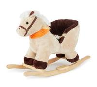 Animal à Bascule - BIECO - Cheval - Peluche Douce - Sécurité - Bois Massif