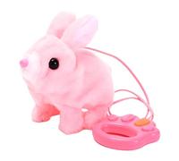 Animal à Saut électronique - lièvre Interactive avec bruits et mouvements, en Peluche pour Les | Lapins dansants avec Une Laisse, Cadeau d'anniversaire Parfait pour Les Filles et Les
