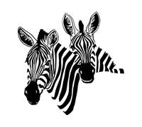 Animal abstrait africain Zèbre Faune Afrique Stickers sculptés 54x55.2cm Étanche Noir