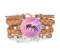 Animal,Abstrait,Dessin Animé,Abeille,Projection,Ajustable,Cuir,Tressé,Bra | Multistrat,Punk,Bracelet,Fait main,Offre,Bangle,Accessoire,Amie,Amoureux,Ethnique,Amitié,Anniversaire,Noël,Musique,Art