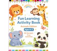 Animal Activity Book for Kids: Full Color Premium Edition: 50 Fun Pages of Coloring, Tracing, and Counting for Ages 4-7
