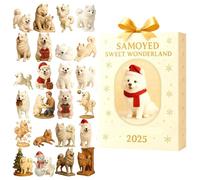 Animal Advent - 2D Acrylic Cute Puppy Decorations, 24 Days Christmas Countdown Ornament, Festive Holiday Decor for Classroom Winter Celebration Door Handle, Interactive Seasonal Fun, 10.24x7.09 Inches